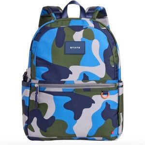STATE Kane Blue & Green Camo Backpack for kids